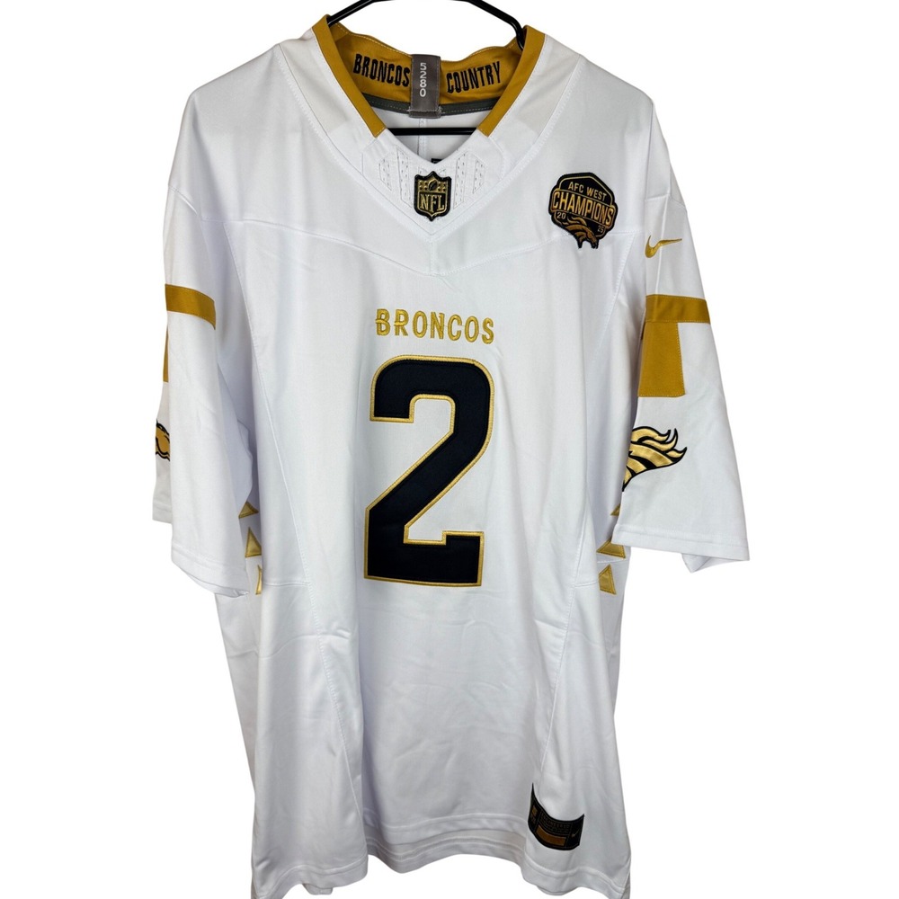 Nike Denver Broncos Patrick Surtain II White Gold Jersey Mens Large Dri-FIT 2